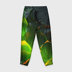 Детские брюки Зеленая абстрактная неоновая текстура