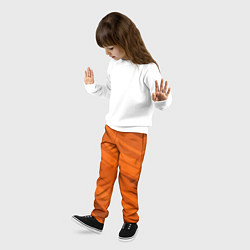 Брюки детские Тёмный оранжевый полосами, цвет: 3D-принт — фото 2