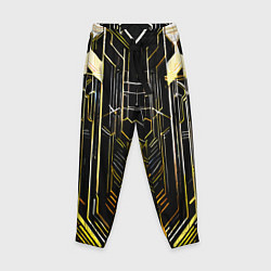 Брюки детские Gold lines on a black background, цвет: 3D-принт