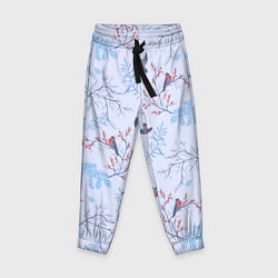Детские брюки Снегири и зимние ветки