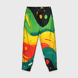 Брюки детские Желто-зеленая краска текстура, цвет: 3D-принт