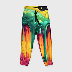 Детские брюки Зелено-оранжевая клякса