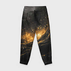 Брюки детские Золотистое сияние на черной текстуре, цвет: 3D-принт