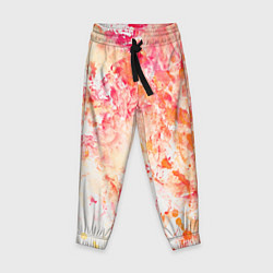 Детские брюки Абстракция - splashes of pink and red paint on whi