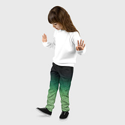 Брюки детские Чёрно-зелёный градиент с узором, цвет: 3D-принт — фото 2