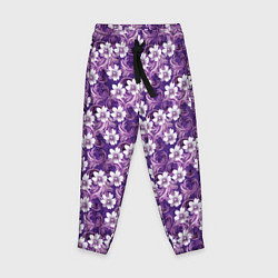 Детские брюки Нежный сиреневый цветочный паттерн