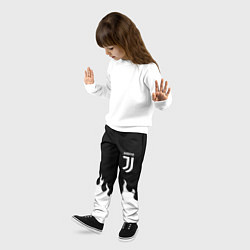 Брюки детские Ювентус белый огонь, цвет: 3D-принт — фото 2