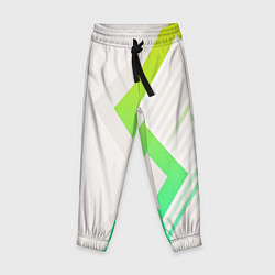Детские брюки Color white line green
