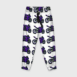 Брюки детские Motorcycle purple gloss, цвет: 3D-принт