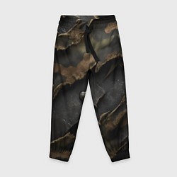 Брюки детские Камуфляжная ткань на металле, цвет: 3D-принт