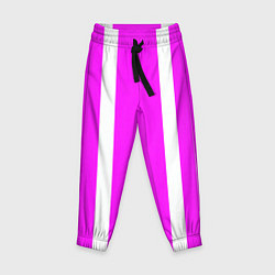 Брюки детские Color white pink stripes, цвет: 3D-принт