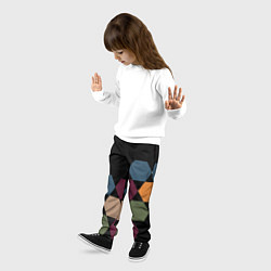 Брюки детские Honeycombs autumn colors, цвет: 3D-принт — фото 2