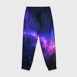 Брюки детские Голубо фиолетовый неоновый космос, цвет: 3D-принт