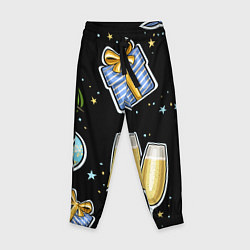 Брюки детские Новогодний вайб, цвет: 3D-принт