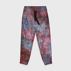 Брюки детские Абстракция - red rust on blue, цвет: 3D-принт