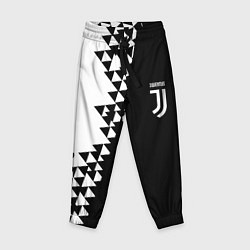 Детские брюки Juventus черно белая геометрия текстура