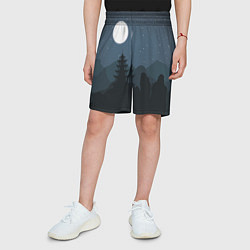 Шорты детские Ночная пагода, цвет: 3D-принт — фото 2
