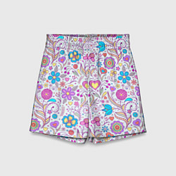 Шорты детские Цветочный сад, цвет: 3D-принт
