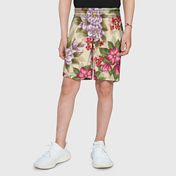 Шорты детские Цветочный мотив, цвет: 3D-принт — фото 2