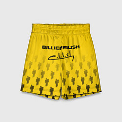 Шорты детские Billie Eilish: Yellow Autograph, цвет: 3D-принт