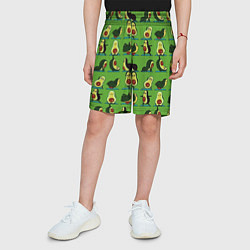 Шорты детские Авокадо Зарядка, цвет: 3D-принт — фото 2