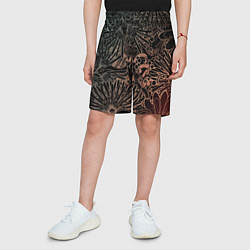 Шорты детские Неон в Цветок, цвет: 3D-принт — фото 2