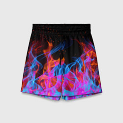 Шорты детские ТРИ ОГНЯ FIRE СИНИЙ ОГОНЬ, цвет: 3D-принт