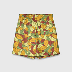 Шорты детские Яркие осенние листья, цвет: 3D-принт