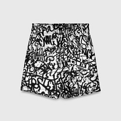 Детские шорты Graffiti black on white