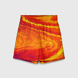Шорты детские ПЯТНО ЮПИТЕРА ОРАНЖЕВЫЙ ГРАНЖ, цвет: 3D-принт