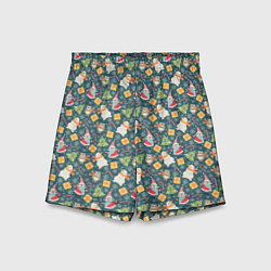 Шорты детские С Новым Годом символика, цвет: 3D-принт