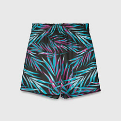 Шорты детские Листья Пальм Неон, цвет: 3D-принт