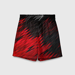 Шорты детские ЧЁРНО КРАСНЫЕ КРАСКИ RED BLACK STRIPES, цвет: 3D-принт