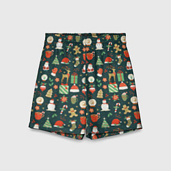 Шорты детские Merry Christmas Happy New Year, цвет: 3D-принт