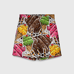 Шорты детские Шоколадные сладости Мороженое, цвет: 3D-принт