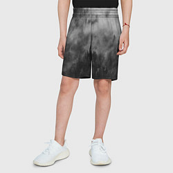 Шорты детские ТУМАН НАД ЛЕСОМ МРАЧНО, цвет: 3D-принт — фото 2
