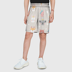 Шорты детские Мордочки зверят, цвет: 3D-принт — фото 2