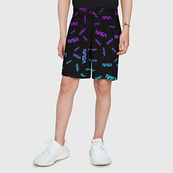 Шорты детские NASA NEON PATTERN, цвет: 3D-принт — фото 2