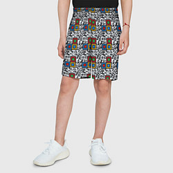Шорты детские QR код - паттерн, цвет: 3D-принт — фото 2