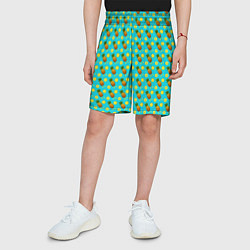 Шорты детские Много ананасов, цвет: 3D-принт — фото 2