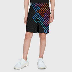 Шорты детские НЕОНОВЫЕ ФИГУРЫ НЕОН, цвет: 3D-принт — фото 2