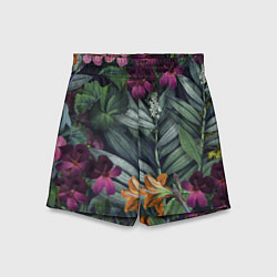 Шорты детские Цветы Ночные, цвет: 3D-принт