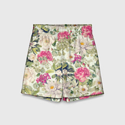 Шорты детские Цветы Винтажные Розы, цвет: 3D-принт