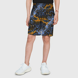 Шорты детские Оранжево-Синяя Вулканическая Лава, цвет: 3D-принт — фото 2