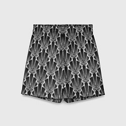 Шорты детские Черно-белый модный геометрический узор арт деко, цвет: 3D-принт