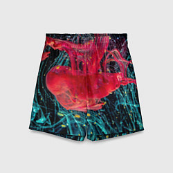 Шорты детские Абстрактный всплеск розовой и голубой красок, цвет: 3D-принт