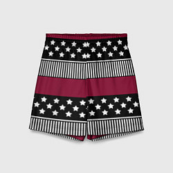 Шорты детские Burgundy black striped pattern, цвет: 3D-принт