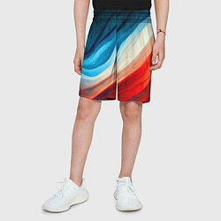 Шорты детские Неоновые яркие волны, цвет: 3D-принт — фото 2