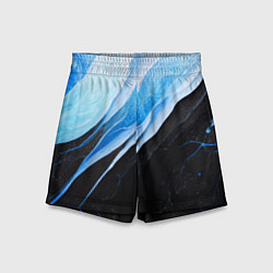 Шорты детские Тёмно-синий мрамор, цвет: 3D-принт