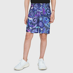 Шорты детские Color patterns of flowers, цвет: 3D-принт — фото 2